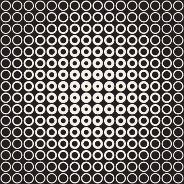 Siyah-beyaz desen arka plan soyut. Kesintisiz geometrik daire yarı ton. Şık modern textur