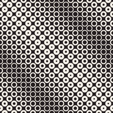Siyah-beyaz desen arka plan soyut. Kesintisiz geometrik daire yarı ton. Şık modern textur