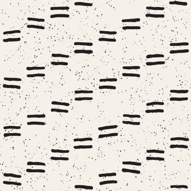 El ile Seamless Modeli hatları çizilmiş. Arka plan serbest fırça darbeleriyle. Siyah ve beyaz doku. Kağıt ambalaj için süsleme.