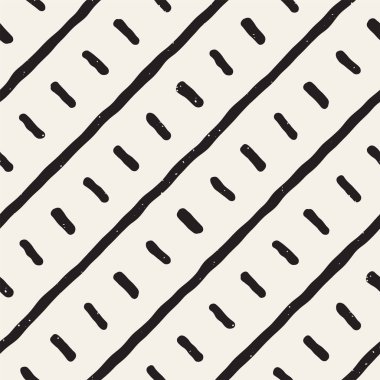 El ile Seamless Modeli hatları çizilmiş. Arka plan serbest fırça darbeleriyle. Siyah ve beyaz doku. Kağıt ambalaj için süsleme.