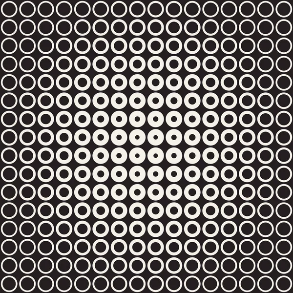 Streszczenie tło czarno-biały wzór. Bezszwowe geometrycznej koło półtonów. Stylowy, nowoczesny tekstury — Wektor stockowy