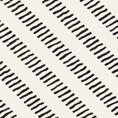 El ile Dikişsiz desen fırça darbeleriyle çizilmiş. Doodle grunge illüstrasyon mürekkep. Geometrik vektör desen.