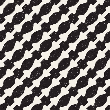 El ile Seamless Modeli hatları çizilmiş. Arka plan serbest fırça darbeleriyle. Siyah ve beyaz doku. Kağıt ambalaj için süsleme.