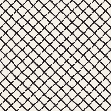 El ile Seamless Modeli hatları çizilmiş. Arka plan serbest fırça darbeleriyle. Siyah ve beyaz doku. Kağıt ambalaj için süsleme.