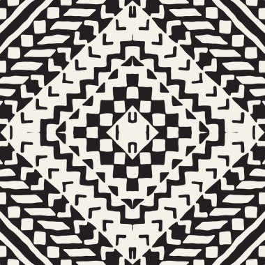 Elle çizilmiş Dikişsiz desen çizdi. Vektör aşiret tasarım arka plan. Etnik motif. Geometrik etnik Şerit çizgileri resimde. Sanat baskı, tekstil, duvar kağıdı, kağıt ambalaj için.