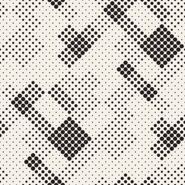 Modern şık noktalı resim doku. Rastgele boyut daireler ile sonsuz arka plan. Vektör Seamless Modeli.