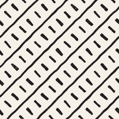 Elle çizilmiş stil etnik seamless modeli. Soyut geometrik döşeme arka plan siyah ve beyaz. Vektör Serbest doodle doku.