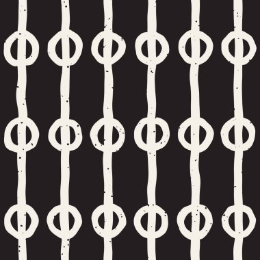 El ile Seamless Modeli hatları çizilmiş. Arka plan serbest fırça darbeleriyle. Siyah ve beyaz doku. Kağıt ambalaj için süsleme.