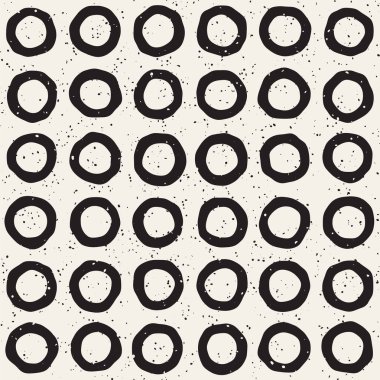 El ile Seamless Modeli hatları çizilmiş. Arka plan serbest fırça darbeleriyle. Siyah ve beyaz doku. Kağıt ambalaj için süsleme.