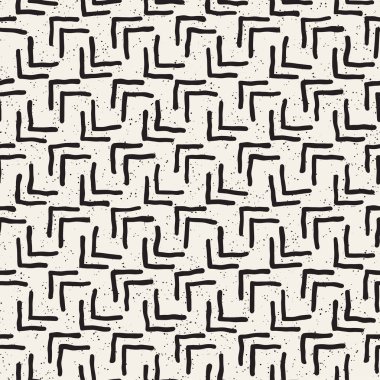 El ile Seamless Modeli hatları çizilmiş. Arka plan serbest fırça darbeleriyle. Siyah ve beyaz doku. Kağıt ambalaj için süsleme.