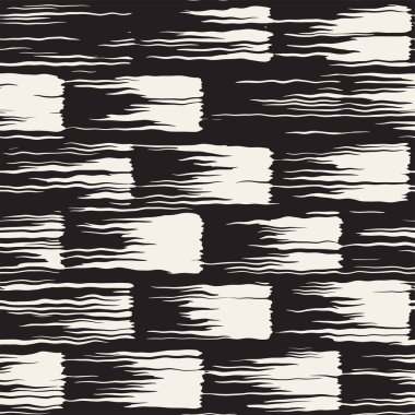 Vektör Dikişsiz desen fırça çizgileri ve vuruş. Siyah ve beyaz arka plan mürekkep elemanları ile. El doku boyalı.