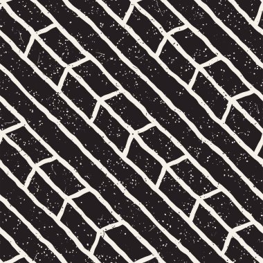 Elle çizilmiş stil seamless modeli. Soyut geometrik döşeme arka plan siyah ve beyaz. Vektör doodle hat kafes