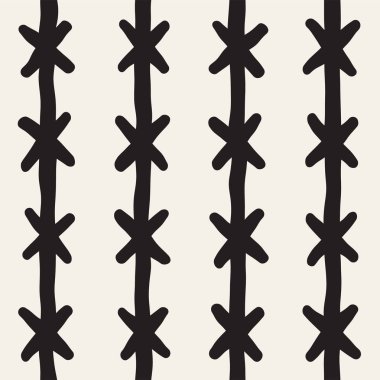 Elle çizilmiş çizgiler seamless grungy modeli. Siyah ve beyaz soyut geometrik Yinelenen doku.