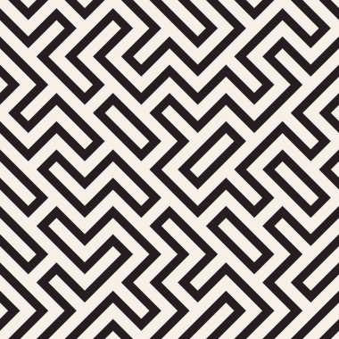 Şık çizgiler kafes. Etnik tek renkli doku. Geometrik arka plan tasarlamak. Vektör seamless modeli.