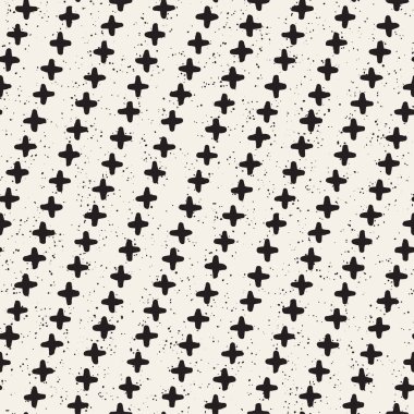 Elle çizilmiş stil etnik seamless modeli. Siyah ve beyaz soyut grungy geometrik arka plan.