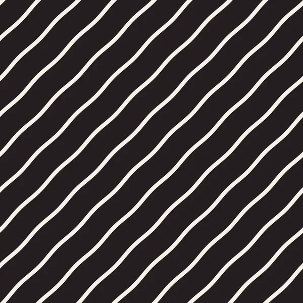 Vektor bezešvé černé a bílé vlnité čáry vzoru. Geometrické pozadí abstraktní — Stockový vektor