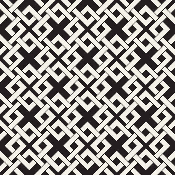 Vektor nahtlose Linien Muster. abstrakter Hintergrund mit ineinander verwobenen Quadraten. geometrische monochrome Gitterstruktur. Zierraster. — Stockvektor