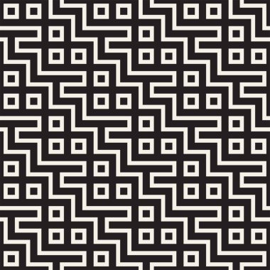 Şık çizgiler kafes. Etnik tek renkli doku. Geometrik arka plan tasarlamak. Vektör seamless modeli.