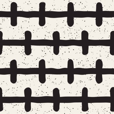 Elle çizilmiş stil etnik seamless modeli. Siyah ve beyaz soyut grungy geometrik arka plan.