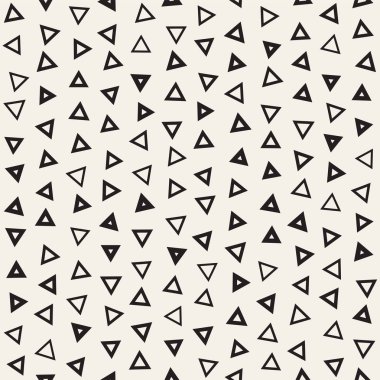 Kusursuz kaotik şablonlar. Rastgele dağılmış geometrik şekiller. Soyut retro arkaplan tasarımı