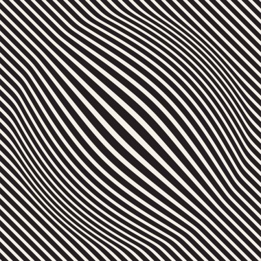 Yarı ton davul gibi şişmiş etkisi optik yanılsama. Geometrik arka plan tasarlamak. Vektör Dikişsiz siyah-beyaz desen.