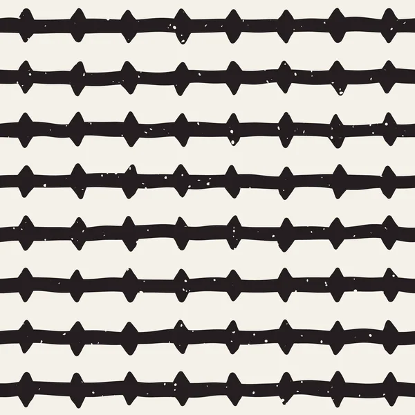手描き線シームレスな汚れたパターン。黒と白の抽象的な幾何学的な反復テクスチャ. — ストックベクタ