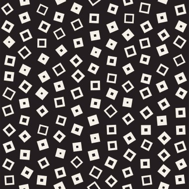 Kusursuz kaotik şablonlar. Rastgele dağılmış geometrik şekiller. Soyut retro arkaplan tasarımı