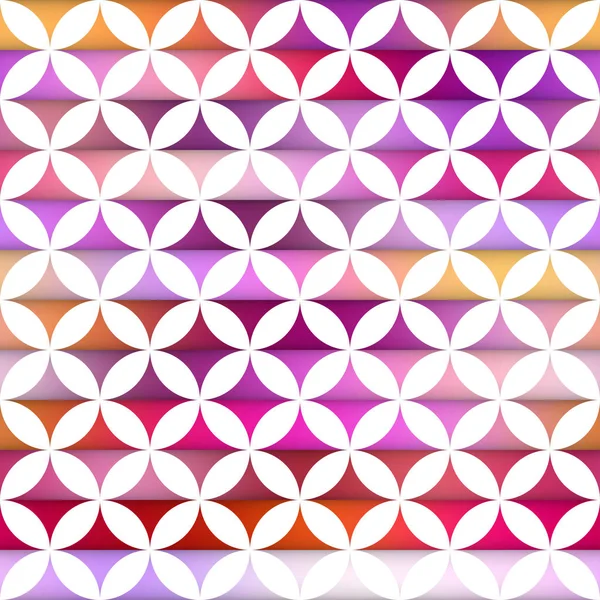 원활한 다채로운 줄무늬 그라데이션 별과 화이트 원 타일 패턴 벡터 — 스톡 벡터