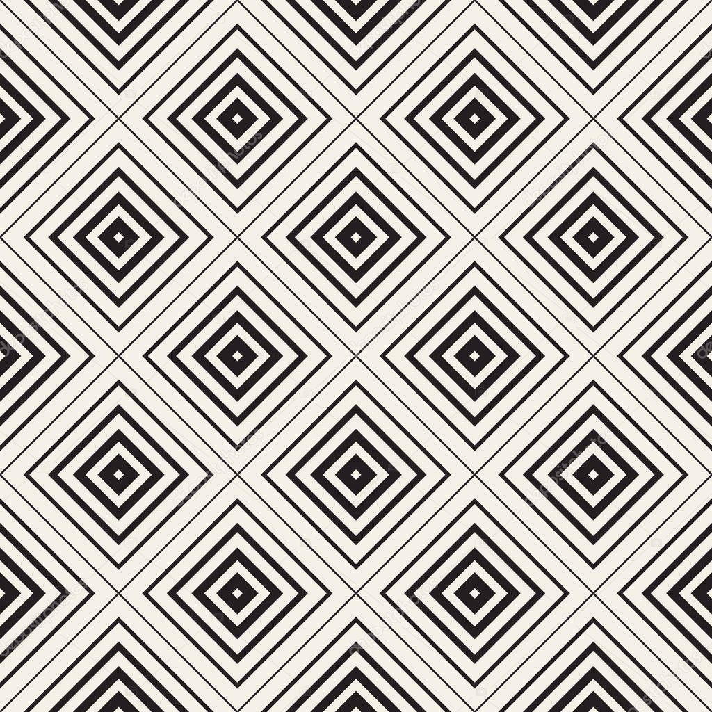 Vector Seamless  Rhombus Tiling  Pattern. Concentric Lines