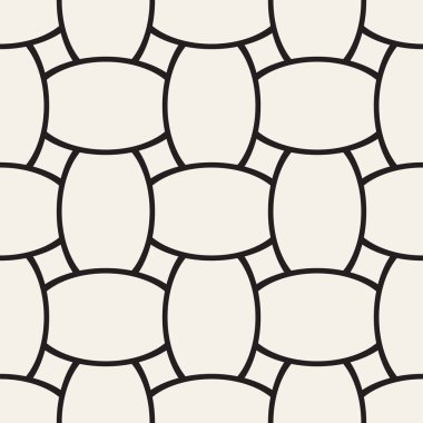 Vektör eğri şekiller kılavuzu olan geometrik seamless modeli. Soyut tek renkli kafes doku yuvarlanır. Modern Tekstil arka plan tasarımı