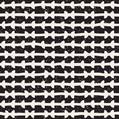 Elle çizilmiş çizgiler seamless grungy modeli. Siyah ve beyaz soyut geometrik Yinelenen doku.