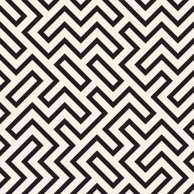 Şık çizgiler kafes. Etnik tek renkli doku. Geometrik arka plan tasarlamak. Vektör seamless modeli.