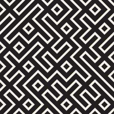 Şık çizgiler kafes. Etnik tek renkli doku. Geometrik arka plan tasarlamak. Vektör seamless modeli.