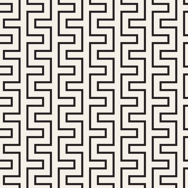 Şık çizgiler kafes. Etnik tek renkli doku. Geometrik arka plan tasarlamak. Vektör seamless modeli.