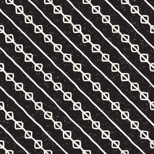 Hand getekende lijnen naadloze grungy patroon. Abstracte geometrische herhalende structuur in zwart-wit. — Stockvector