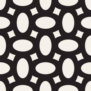 Vektör eğri şekiller kılavuzu olan geometrik seamless modeli. Soyut tek renkli kafes doku yuvarlanır. Modern Tekstil arka plan tasarımı