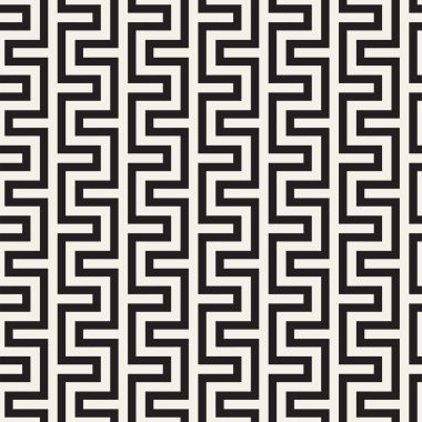 Şık çizgiler kafes. Etnik tek renkli doku. Geometrik arka plan tasarlamak. Vektör seamless modeli.