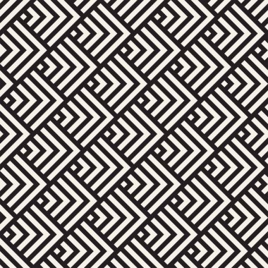 Vektör kesintisiz çizgiler mozaik desen. Modern şık soyut doku. Geometrik fayans yinelenen
