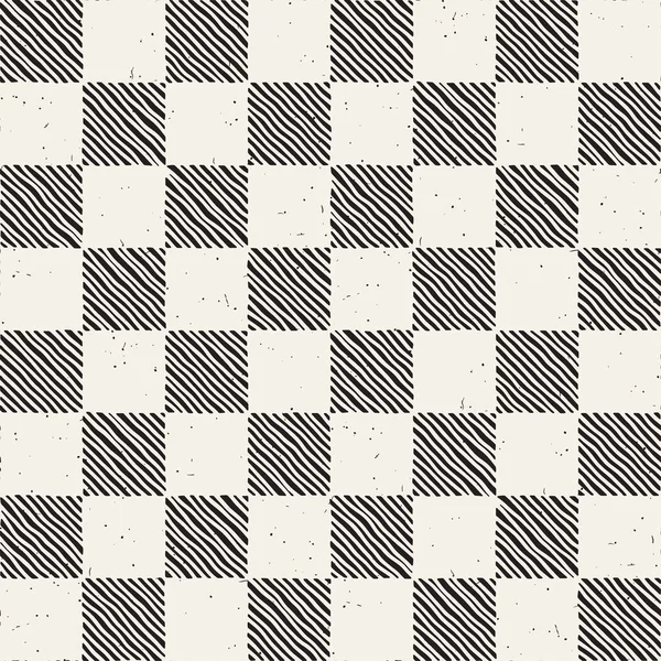Patrón de repetición sin costura dibujado a mano con azulejos de las líneas del inspector. Grungy textura de fondo a mano alzada . — Vector de stock