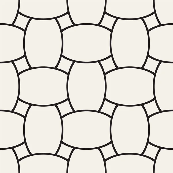 ベクトル幾何学的シームレス パターン曲面形状グリッド。抽象的な白黒格子テクスチャを丸められます。モダンなテキスタイルの背景デザイン — ストックベクタ