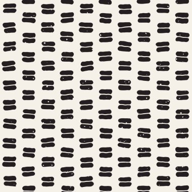 Elle çizilmiş çizgiler seamless grungy modeli. Siyah ve beyaz soyut geometrik Yinelenen doku.