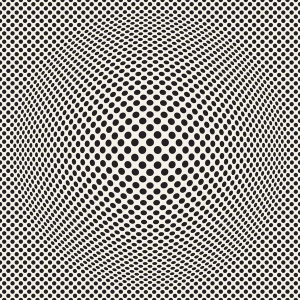 Halftone bloat effect optical illusion. Abstract geometric background design. Vector seamless retro pattern. — Stock Vector