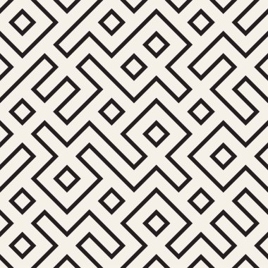 Şık çizgiler kafes. Etnik tek renkli doku. Geometrik arka plan tasarlamak. Vektör seamless modeli.