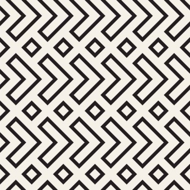 Şık çizgiler kafes. Etnik tek renkli doku. Geometrik arka plan tasarlamak. Vektör seamless modeli.