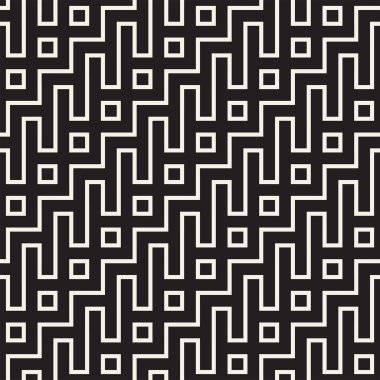 Şık çizgiler kafes. Etnik tek renkli doku. Geometrik arka plan tasarlamak. Vektör seamless modeli.