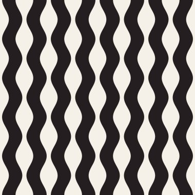 Desen vektör sorunsuz siyah ve beyaz dalgalı çizgiler. Geometrik arka plan tasarlamak.