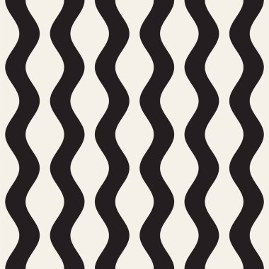 Desen vektör sorunsuz siyah ve beyaz dalgalı çizgiler. Geometrik arka plan tasarlamak.