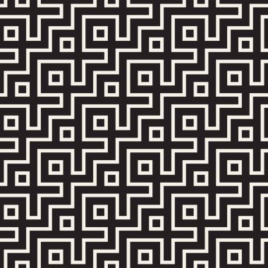 Şık çizgiler kafes. Etnik tek renkli doku. Geometrik arka plan tasarlamak. Vektör seamless modeli.