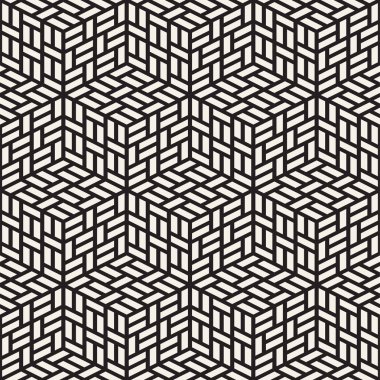 Vektör seamless modeli. Modern şık kafes doku. Geometrik arka plan yinelenen. Küpleri ile mozaik yüzler.
