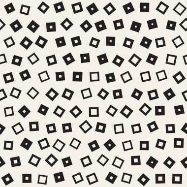 Kusursuz kaotik şablonlar. Rastgele dağılmış geometrik şekiller. Soyut retro arkaplan tasarımı